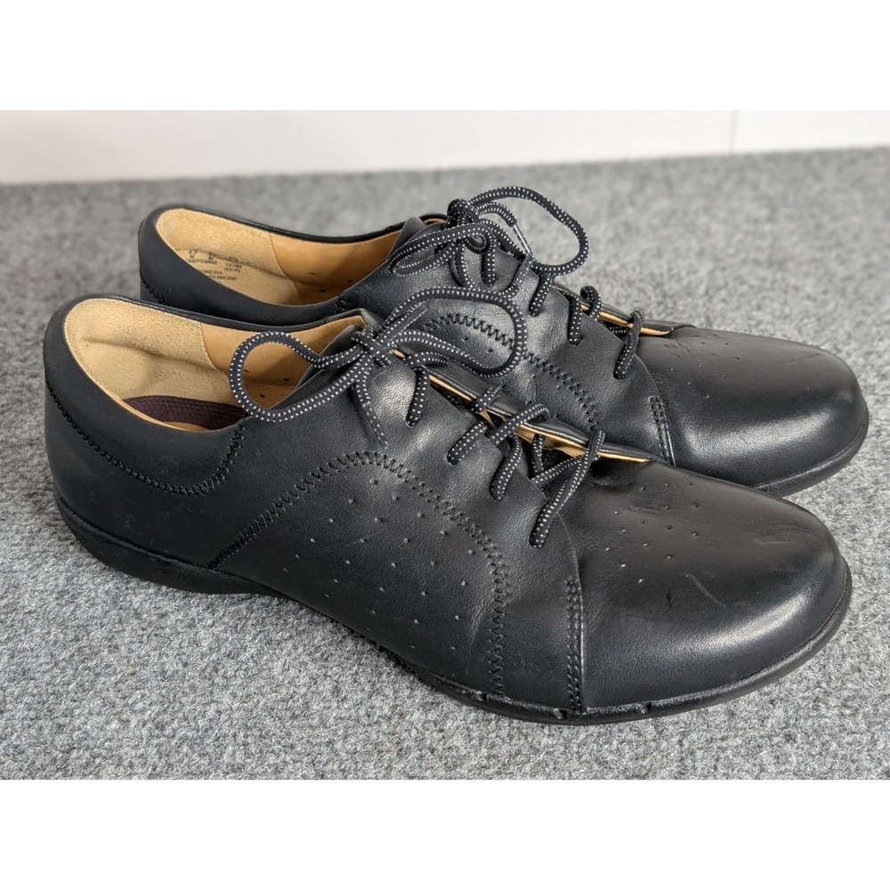 Clarks Unstructured Honey Womens 9.5 M Soft Leather Lace Up Cushion Insole Shoes